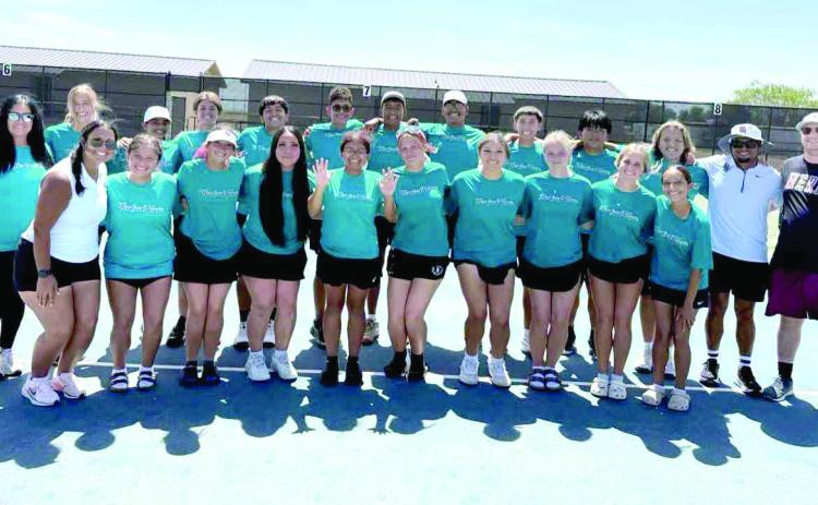 The Herd earned its first district tennis win Saturday by defeating the Dumas Demons 18-1, The team showed up early with one goal in mind: get a dominant win against Dumas. Coaches praised Natalie Hernandez for clinching the 10th win with her strong 6-4, 6-2 victory in singles, and to all of tennis athletes outside of the counting lineup who went out and won every single match.