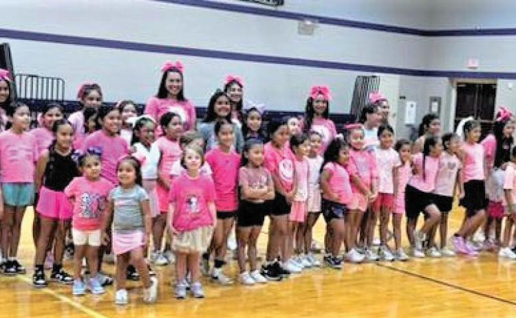 Dimmitt cheerleader hopeful soaked up a lot of spirit and skills at the DHS Varsity Cheerleaders Mini Cheer Camp held on Aug. 5-6. Held at the DHS gym, the camp welcomed a large group of kindergarten through 6th grade students.