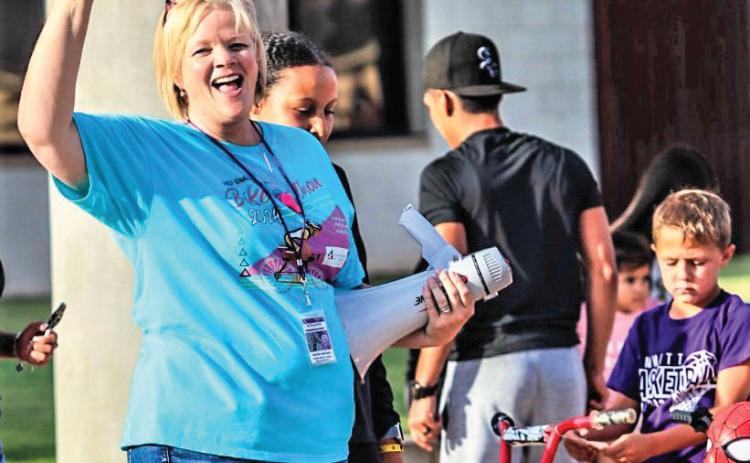 Kendra Cantrell, Communities in Schools director at DISD, organized the recent Snack Pak 4 Kids Bikea -thon which drew lots of youth for fun and competition last Thursday evening.