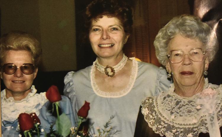DISTINGUISHED DIRECTORS--This reproduction of a photo from years ago shows three distinguished executive directors of the Deaf Smith County Museum from across the years. From left are Juanita Koetting who served from 1985 to 1989, Donna Brockman, who served from 1989 to 1998, and Lois Gililland, the first executive director, who served from 1975 to 1985. (Photo by Jim Steiert)