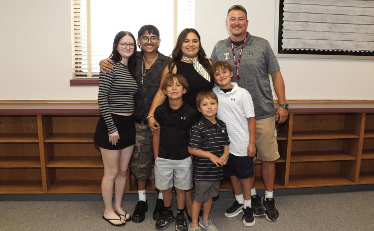 Tulia Junior High School Principal Mariana Cordova and her family Anistyn, Ayden, Cruz, Hanley, Bostyn, and Trevor.
