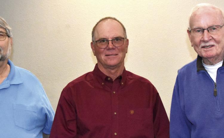 ELECTED TO NEW TERMS—Board members of the Hereford Texas Federal Credit Union elected to new terms at the 89th annual meeting include David Collins, chairman, Walter Paetzold, and Joe Kerr. (Photo by Jim Steiert)