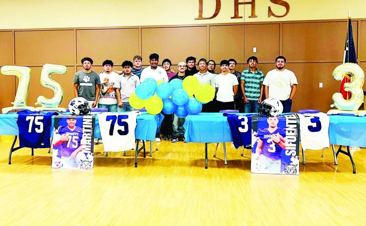Congrats to Dimmitt’s Isiah Sifuentez and Ivan Martinez on signing to continue their academic and athletic goals with the Vermilion Ironhawks.